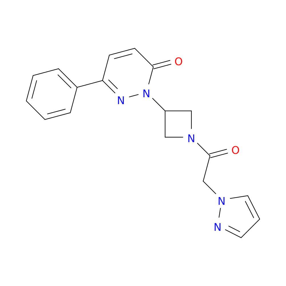 6-phenyl-2-{1-[2-(1H-pyrazol-1-yl)acetyl]azetidin-3-yl}-2,3-dihydropyridazin-3-one