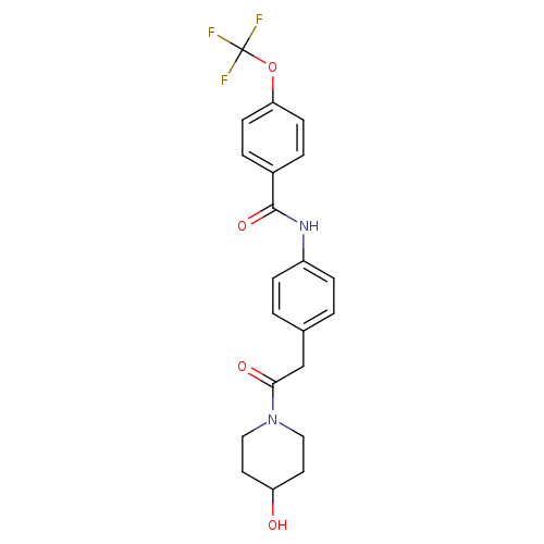 N-{4-[2-(4-hydroxypiperidin-1-yl)-2-oxoethyl]phenyl}-4-(trifluoromethoxy)benzamide