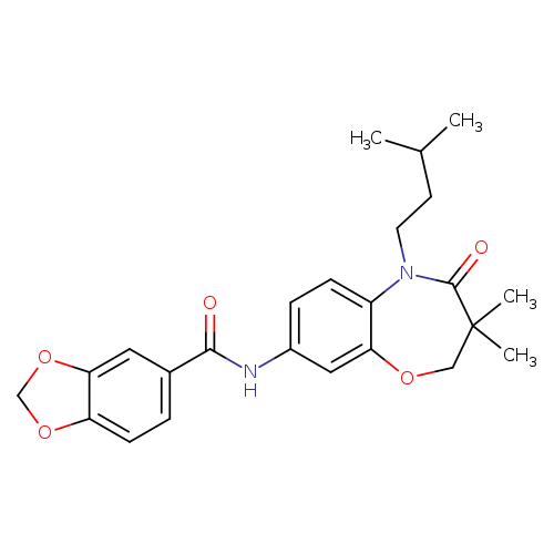 N-[3,3-dimethyl-5-(3-methylbutyl)-4-oxo-2,3,4,5-tetrahydro-1,5-benzoxazepin-8-yl]-2H-1,3-benzodioxole-5-carboxamide