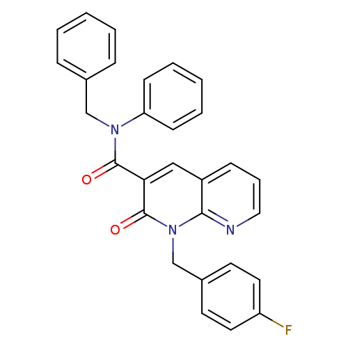 N-benzyl-1-[(4-fluorophenyl)methyl]-2-oxo-N-phenyl-1,2-dihydro-1,8-naphthyridine-3-carboxamide