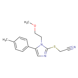 2-{[1-(2-methoxyethyl)-5-(4-methylphenyl)-1H-imidazol-2-yl]sulfanyl}acetonitrile