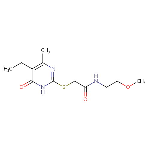 2-[(5-ethyl-4-methyl-6-oxo-1,6-dihydropyrimidin-2-yl)sulfanyl]-N-(2-methoxyethyl)acetamide