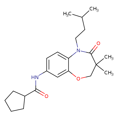 N-[3,3-dimethyl-5-(3-methylbutyl)-4-oxo-2,3,4,5-tetrahydro-1,5-benzoxazepin-8-yl]cyclopentanecarboxamide