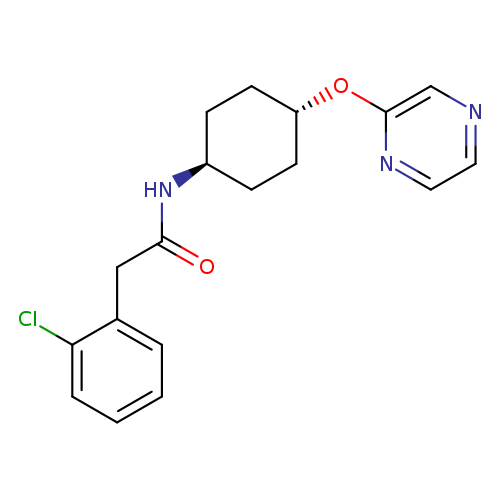 2-(2-chlorophenyl)-N-[(1r,4r)-4-(pyrazin-2-yloxy)cyclohexyl]acetamide