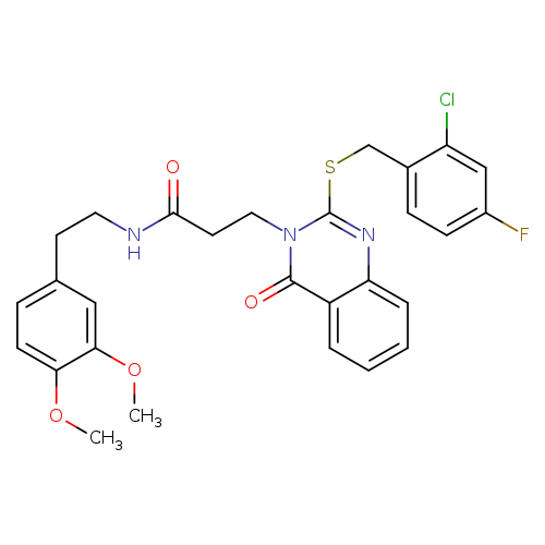 3-(2-{[(2-chloro-4-fluorophenyl)methyl]sulfanyl}-4-oxo-3,4-dihydroquinazolin-3-yl)-N-[2-(3,4-dimethoxyphenyl)ethyl]propanamide