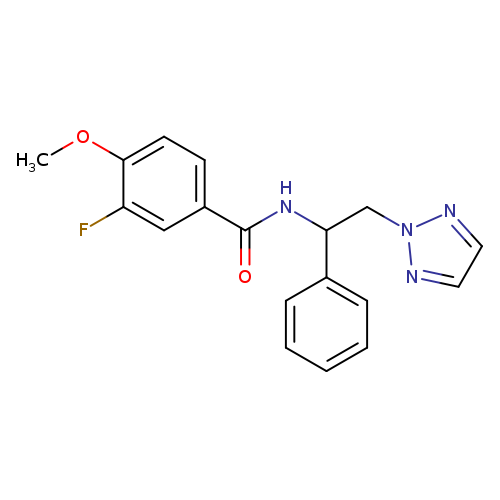 3-fluoro-4-methoxy-N-[1-phenyl-2-(2H-1,2,3-triazol-2-yl)ethyl]benzamide
