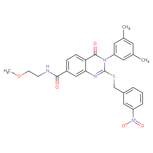 3-(3,5-dimethylphenyl)-N-(2-methoxyethyl)-2-{[(3-nitrophenyl)methyl]sulfanyl}-4-oxo-3,4-dihydroquinazoline-7-carboxamide