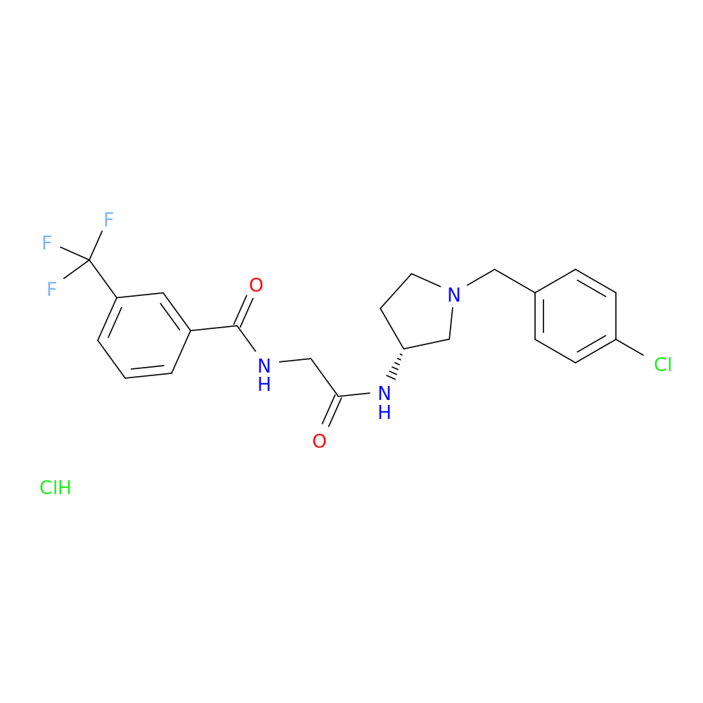 (R)-N-(2-((1-(4-Chlorobenzyl)pyrrolidin-3-yl)amino)-2-oxoethyl)-3-(trifluoromethyl)benzamide hydrochloride