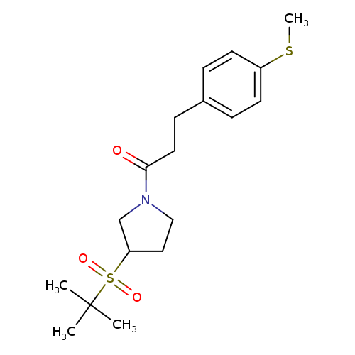 1-[3-(2-methylpropane-2-sulfonyl)pyrrolidin-1-yl]-3-[4-(methylsulfanyl)phenyl]propan-1-one