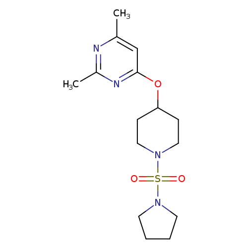 2,4-dimethyl-6-{[1-(pyrrolidine-1-sulfonyl)piperidin-4-yl]oxy}pyrimidine