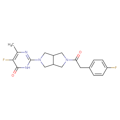 5-fluoro-2-{5-[2-(4-fluorophenyl)acetyl]-octahydropyrrolo[3,4-c]pyrrol-2-yl}-6-methyl-3,4-dihydropyrimidin-4-one