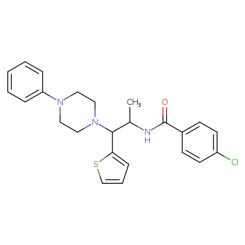 4-chloro-N-[1-(4-phenylpiperazin-1-yl)-1-(thiophen-2-yl)propan-2-yl]benzamide