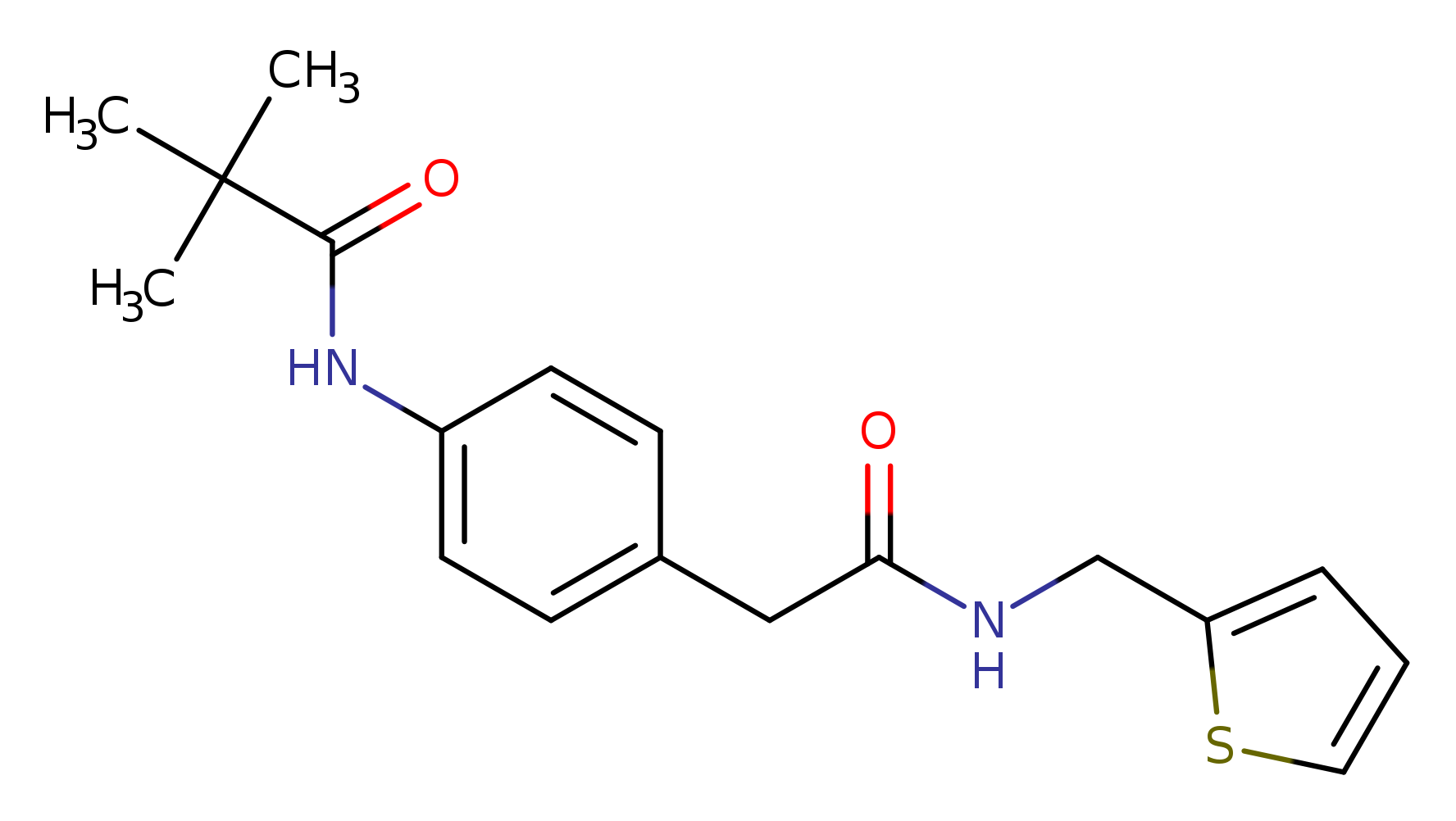 2,2-dimethyl-N-[4-({[(thiophen-2-yl)methyl]carbamoyl}methyl)phenyl]propanamide