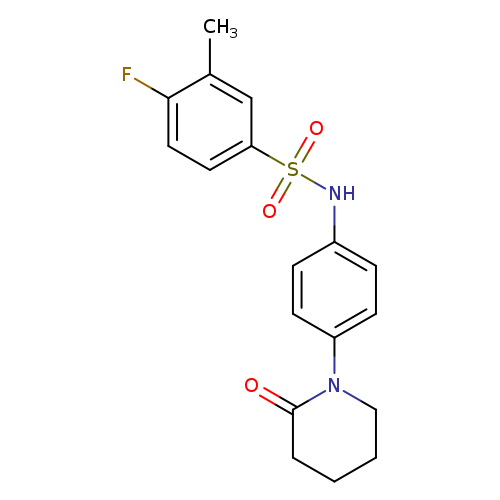 4-fluoro-3-methyl-N-[4-(2-oxopiperidin-1-yl)phenyl]benzene-1-sulfonamide