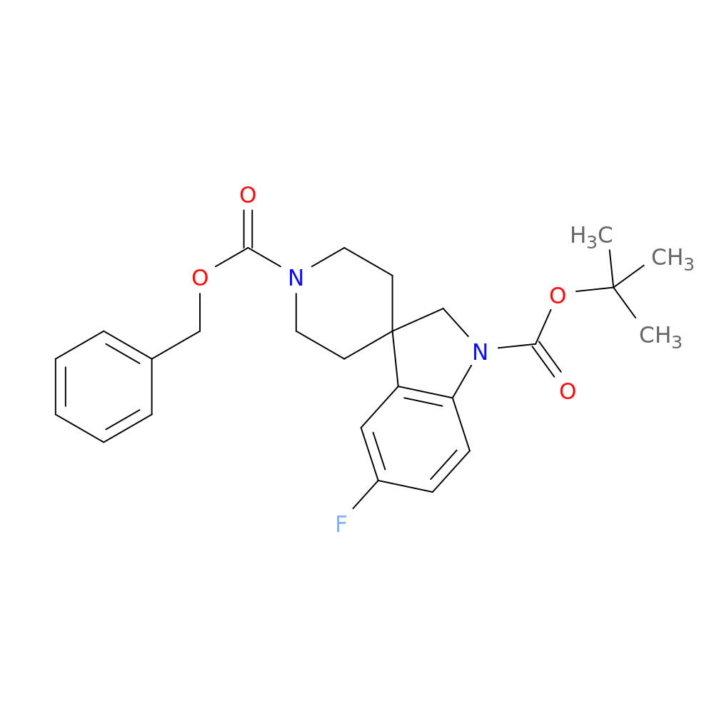 1'-benzyl 1-tert-butyl 5-fluorospiro[indoline-3,4'-piperidine]-1,1'-dicarboxylate