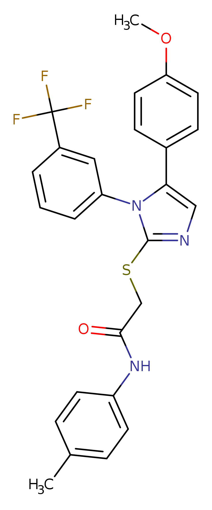 2-{[5-(4-methoxyphenyl)-1-[3-(trifluoromethyl)phenyl]-1H-imidazol-2-yl]sulfanyl}-N-(4-methylphenyl)acetamide