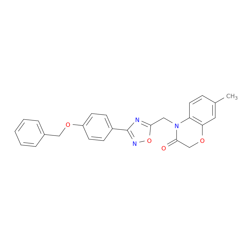 4-({3-[4-(benzyloxy)phenyl]-1,2,4-oxadiazol-5-yl}methyl)-7-methyl-3,4-dihydro-2H-1,4-benzoxazin-3-one