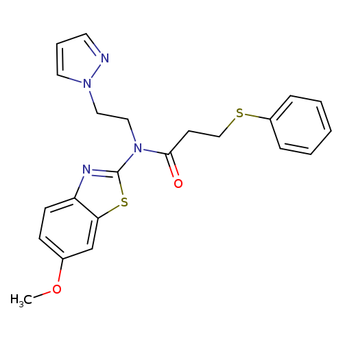N-(6-methoxy-1,3-benzothiazol-2-yl)-3-(phenylsulfanyl)-N-[2-(1H-pyrazol-1-yl)ethyl]propanamide