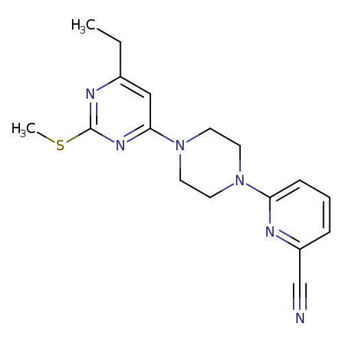 6-{4-[6-ethyl-2-(methylsulfanyl)pyrimidin-4-yl]piperazin-1-yl}pyridine-2-carbonitrile