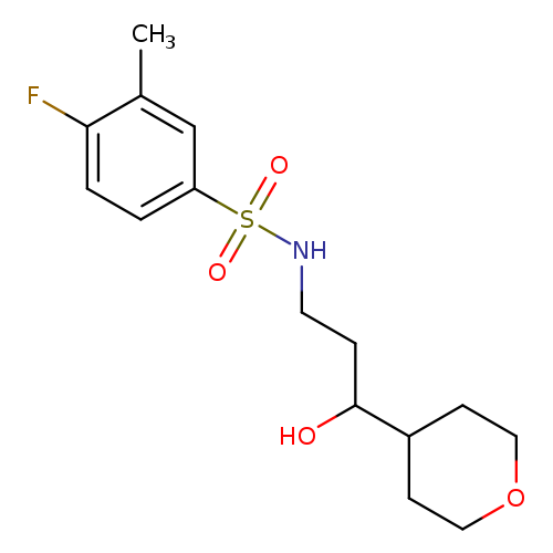 4-fluoro-N-[3-hydroxy-3-(oxan-4-yl)propyl]-3-methylbenzene-1-sulfonamide