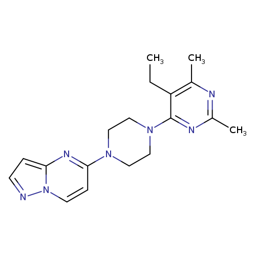 5-ethyl-2,4-dimethyl-6-(4-{pyrazolo[1,5-a]pyrimidin-5-yl}piperazin-1-yl)pyrimidine