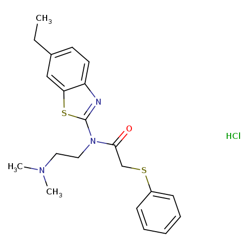 N-[2-(dimethylamino)ethyl]-N-(6-ethyl-1,3-benzothiazol-2-yl)-2-(phenylsulfanyl)acetamide hydrochloride
