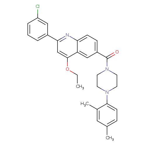 2-(3-chlorophenyl)-6-[4-(2,4-dimethylphenyl)piperazine-1-carbonyl]-4-ethoxyquinoline