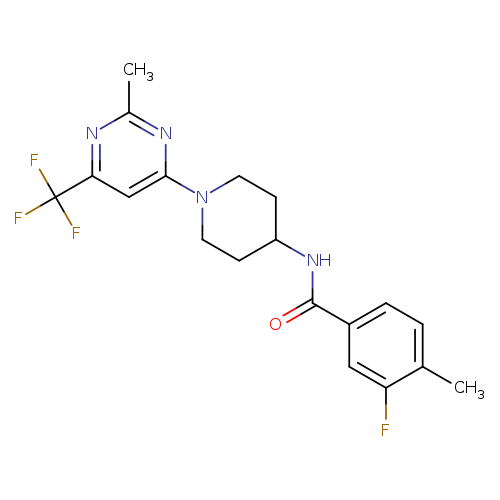 3-fluoro-4-methyl-N-{1-[2-methyl-6-(trifluoromethyl)pyrimidin-4-yl]piperidin-4-yl}benzamide