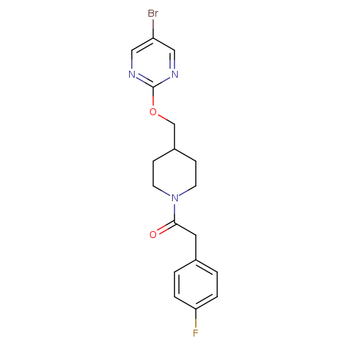 1-(4-{[(5-bromopyrimidin-2-yl)oxy]methyl}piperidin-1-yl)-2-(4-fluorophenyl)ethan-1-one
