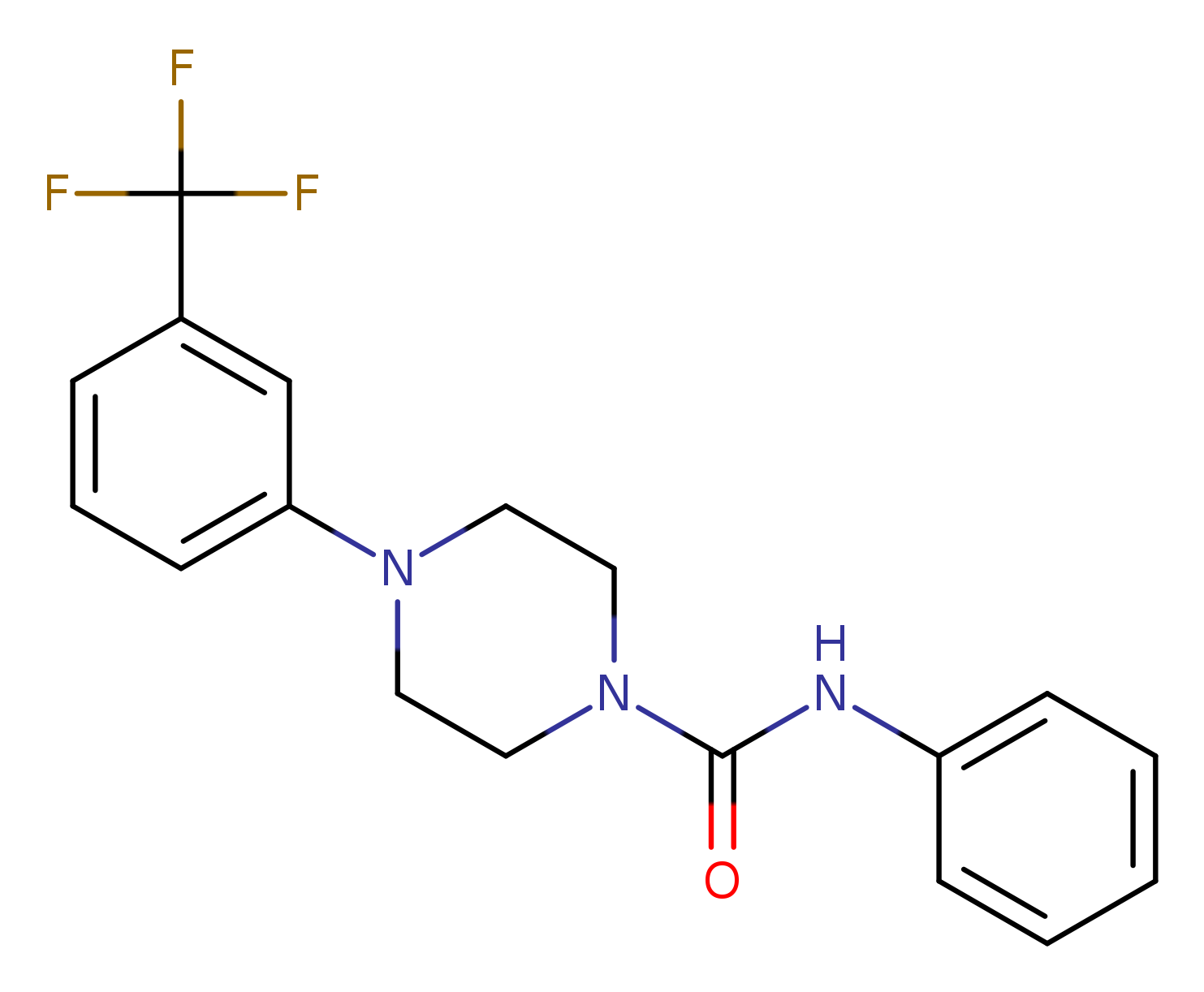 N-phenyl-4-[3-(trifluoromethyl)phenyl]piperazine-1-carboxamide