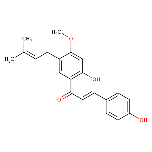 2-Propen-1-one, 1-[2-hydroxy-4-methoxy-5-(3-methyl-2-buten-1-yl)phenyl]-3-(4-hydroxyphenyl)-, (2E)-