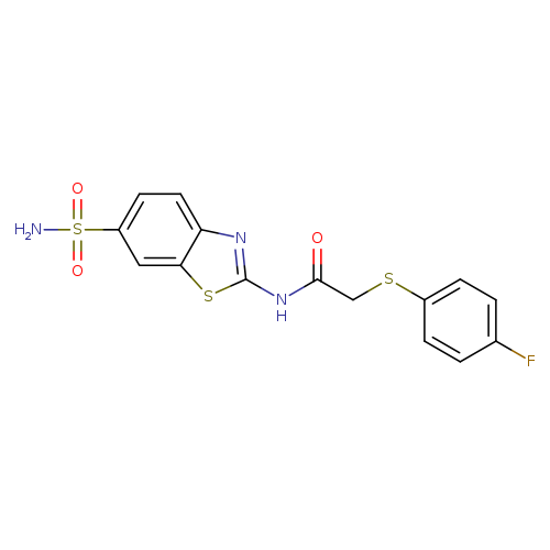 2-[(4-fluorophenyl)sulfanyl]-N-(6-sulfamoyl-1,3-benzothiazol-2-yl)acetamide