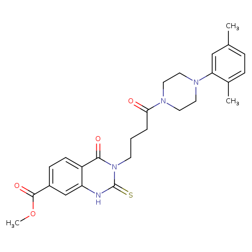 methyl 3-{4-[4-(2,5-dimethylphenyl)piperazin-1-yl]-4-oxobutyl}-4-oxo-2-sulfanylidene-1,2,3,4-tetrahydroquinazoline-7-carboxylate
