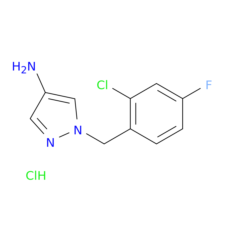 1-[(2-chloro-4-fluorophenyl)methyl]-1H-pyrazol-4-amine hydrochloride