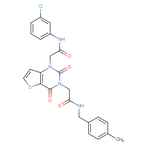 2-(1-{[(3-chlorophenyl)carbamoyl]methyl}-2,4-dioxo-1H,2H,3H,4H-thieno[3,2-d]pyrimidin-3-yl)-N-[(4-methylphenyl)methyl]acetamide