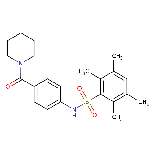 2,3,5,6-tetramethyl-N-[4-(piperidine-1-carbonyl)phenyl]benzene-1-sulfonamide
