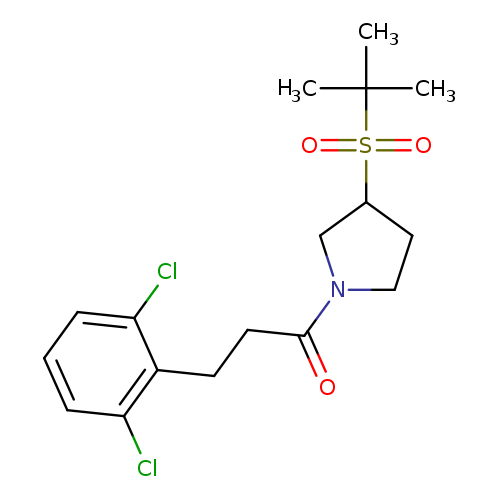 3-(2,6-dichlorophenyl)-1-[3-(2-methylpropane-2-sulfonyl)pyrrolidin-1-yl]propan-1-one