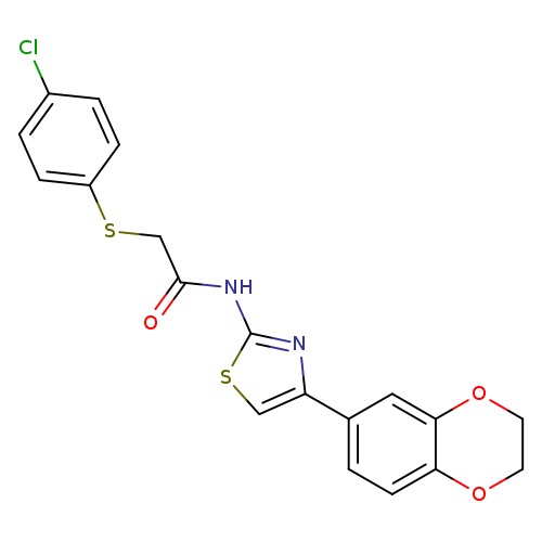 2-[(4-chlorophenyl)sulfanyl]-N-[4-(2,3-dihydro-1,4-benzodioxin-6-yl)-1,3-thiazol-2-yl]acetamide