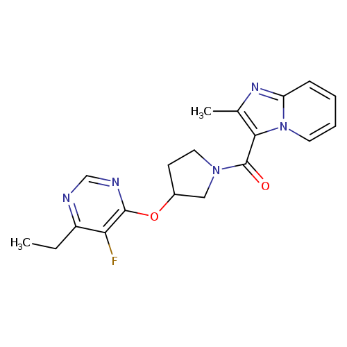 4-ethyl-5-fluoro-6-[(1-{2-methylimidazo[1,2-a]pyridine-3-carbonyl}pyrrolidin-3-yl)oxy]pyrimidine