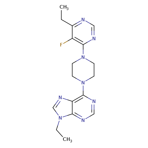 9-ethyl-6-[4-(6-ethyl-5-fluoropyrimidin-4-yl)piperazin-1-yl]-9H-purine