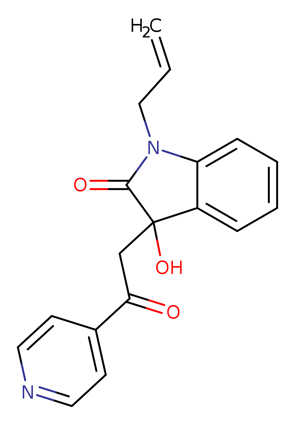 1-allyl-3-hydroxy-3-[2-oxo-2-(4-pyridinyl)ethyl]-1,3-dihydro-2H-indol-2-one