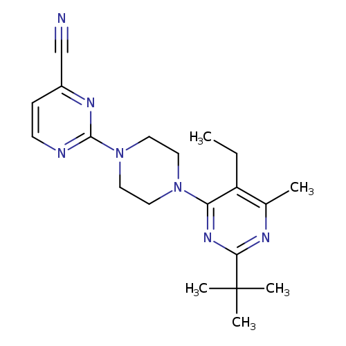 2-[4-(2-tert-butyl-5-ethyl-6-methylpyrimidin-4-yl)piperazin-1-yl]pyrimidine-4-carbonitrile