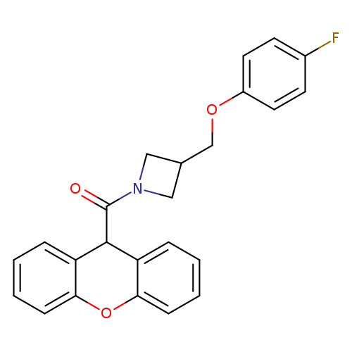 3-[(4-fluorophenoxy)methyl]-1-(9H-xanthene-9-carbonyl)azetidine