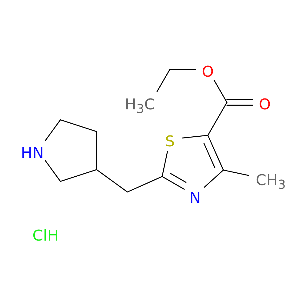 ethyl 4-methyl-2-[(pyrrolidin-3-yl)methyl]-1,3-thiazole-5-carboxylate hydrochloride