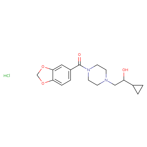2-[4-(2H-1,3-benzodioxole-5-carbonyl)piperazin-1-yl]-1-cyclopropylethan-1-ol hydrochloride