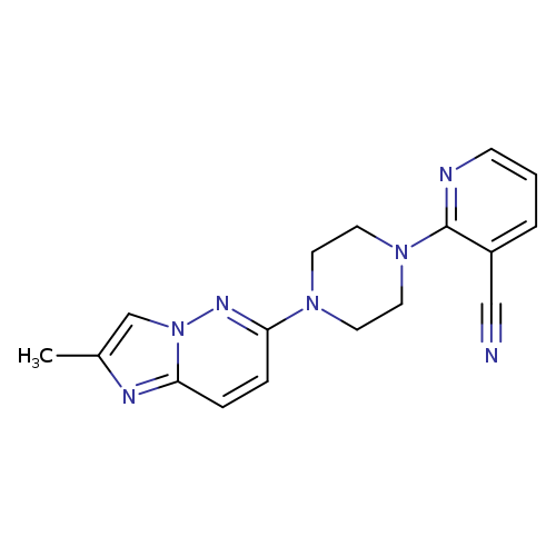 2-(4-{2-methylimidazo[1,2-b]pyridazin-6-yl}piperazin-1-yl)pyridine-3-carbonitrile
