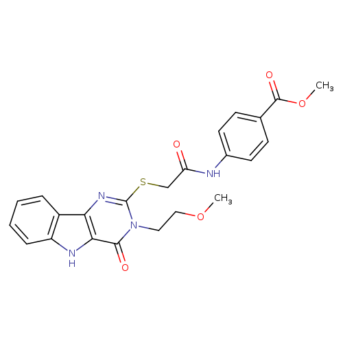 methyl 4-(2-{[3-(2-methoxyethyl)-4-oxo-3H,4H,5H-pyrimido[5,4-b]indol-2-yl]sulfanyl}acetamido)benzoate
