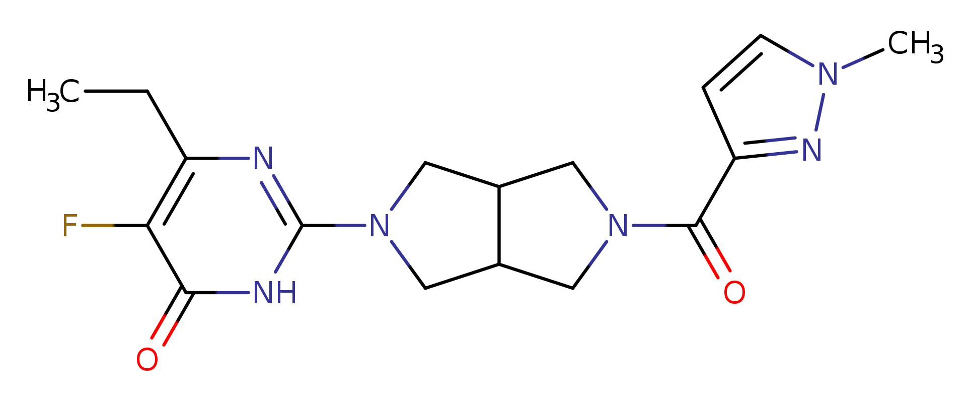 6-ethyl-5-fluoro-2-[5-(1-methyl-1H-pyrazole-3-carbonyl)-octahydropyrrolo[3,4-c]pyrrol-2-yl]-3,4-dihydropyrimidin-4-one