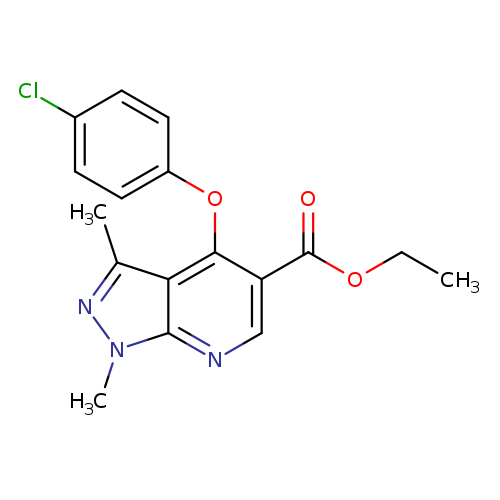 ethyl 4-(4-chlorophenoxy)-1,3-dimethyl-1H-pyrazolo[3,4-b]pyridine-5-carboxylate