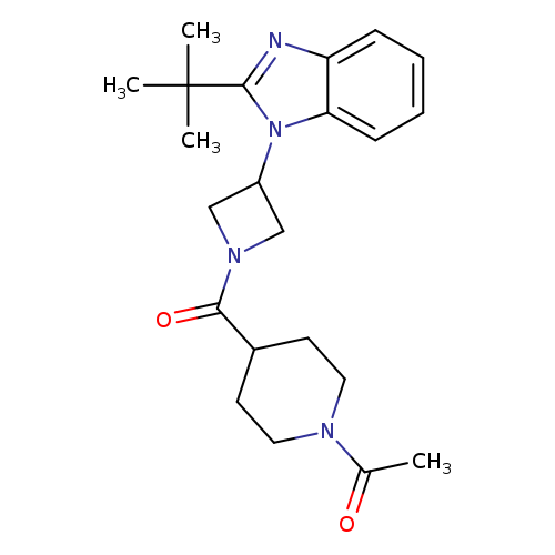 1-{4-[3-(2-tert-butyl-1H-1,3-benzodiazol-1-yl)azetidine-1-carbonyl]piperidin-1-yl}ethan-1-one